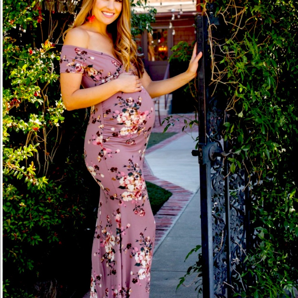 Pink blush maternity dress